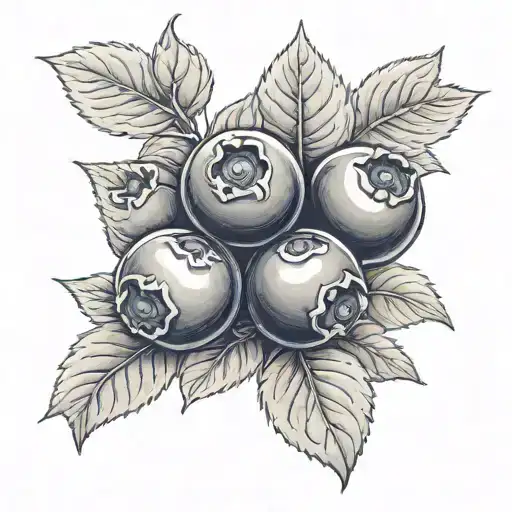 real blueberries  tattoo design idea