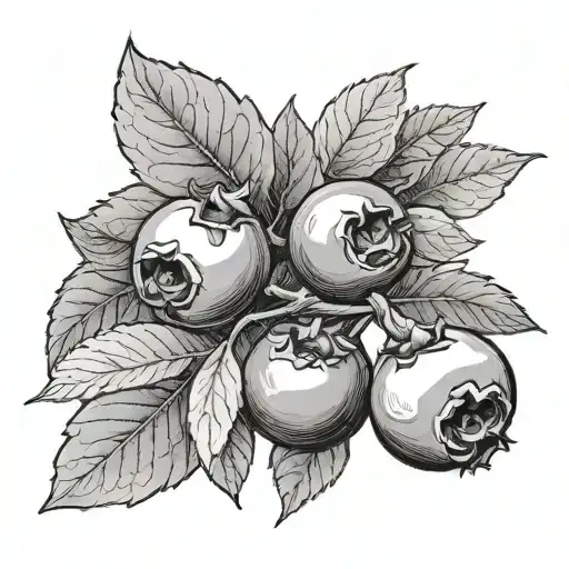 sprig of blueberries tattoo design idea