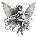 fairy dancing tattoo design idea