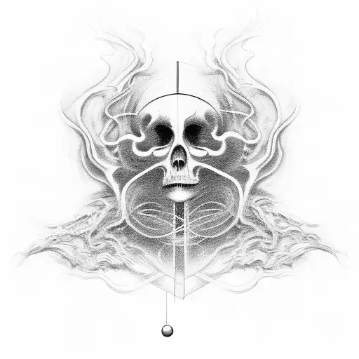 Abstract depiction of a soul transitioning into a new body tattoo design idea