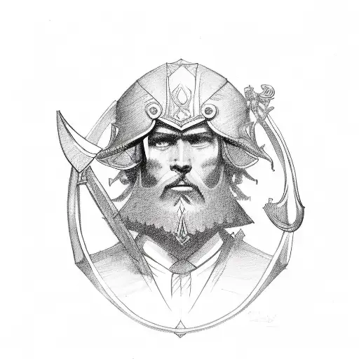 Warrior lawyer tattoo design idea