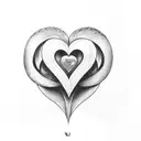 heart with W A J W B M tattoo design idea