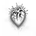 heart with W A J W B M tattoo design idea