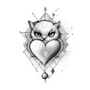 heart with W A J W B M tattoo design idea
