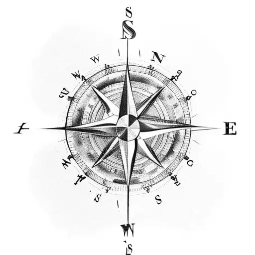 A compass integrated with a heart, symbolizing the love for exploration and fitness tattoo design idea