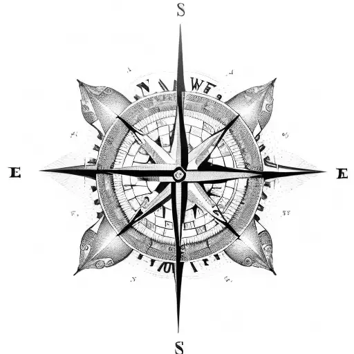 A compass integrated with a heart, symbolizing the love for exploration and fitness tattoo design idea