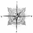 A compass integrated with a heart, symbolizing the love for exploration and fitness tattoo design idea