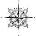 A compass integrated with a heart, symbolizing the love for exploration and fitness tattoo design idea