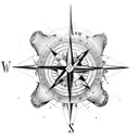 A compass integrated with a heart, symbolizing the love for exploration and fitness tattoo design idea