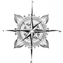 A compass integrated with a heart, symbolizing the love for exploration and fitness tattoo design idea