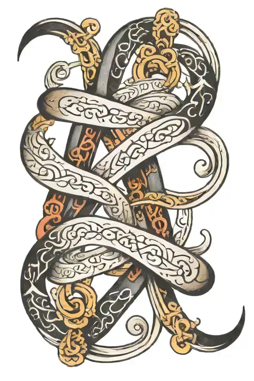 A tattoo design of three intertwined infinity symbols, each representing one of the client's children, with their birthdates subtly incorporated into the design tattoo design idea