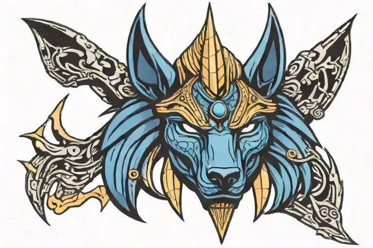 Egyptian god Anubis tattoo design idea