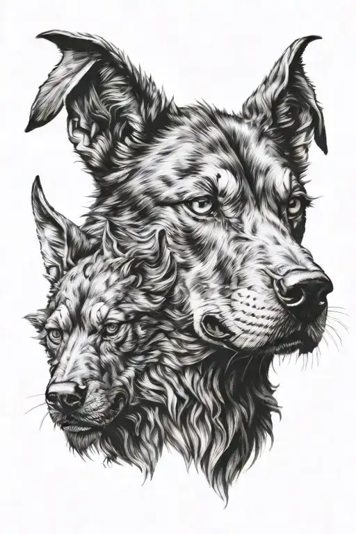 cerberus head tattoo design idea
