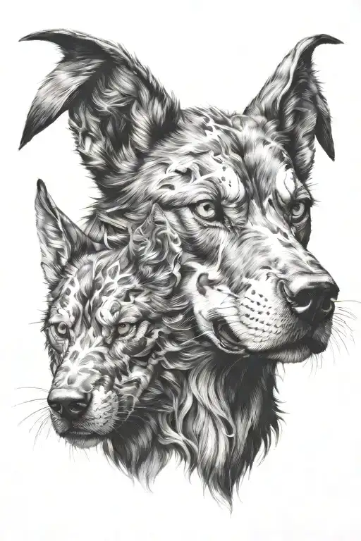 cerberus head tattoo design idea