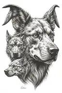 cerberus head tattoo design idea