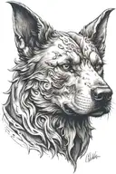 cerberus head tattoo design idea