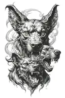 cerberus head tattoo design idea