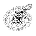 A minimalist turtle tattoo with its shell composed of intricate mandala patterns tattoo design idea