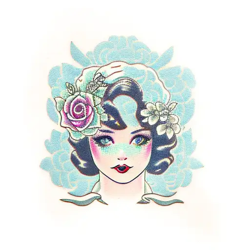 "Chloe" with flowers tattoo design idea