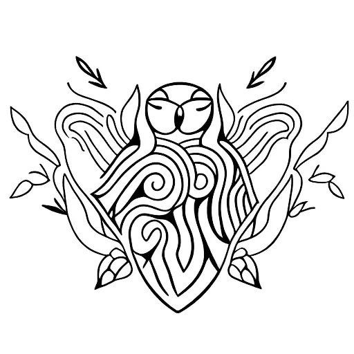 pajaro posado en rama tattoo design idea