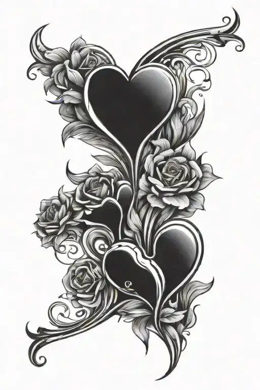 Redesign hearts over laped tattoo design idea