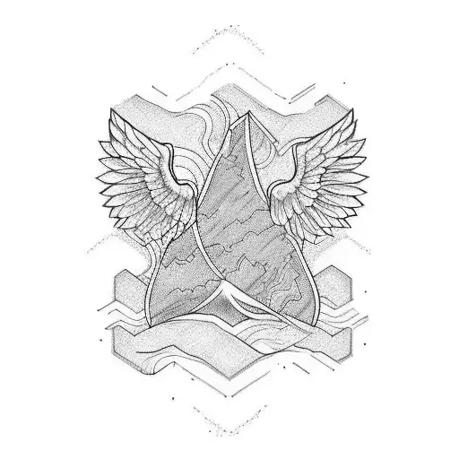 A minimalist tattoo of a wave transforming into the outline of Copenhagen's city map tattoo design idea