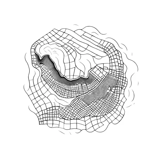 A minimalist tattoo of a wave transforming into the outline of Copenhagen's city map tattoo design idea