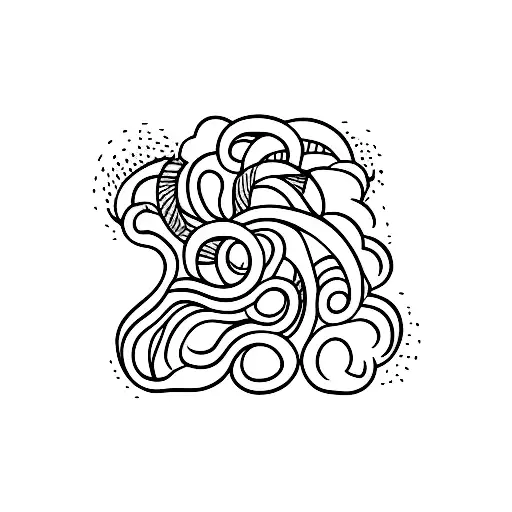 A minimalist tattoo of a wave forming the shape of Copenhagen's cityscape tattoo design idea