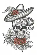 skull mexican hat tattoo design idea