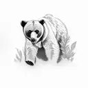 bears and cubs in forest tattoo design idea