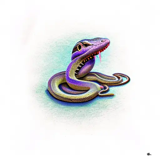 snake eating rat tattoo design idea