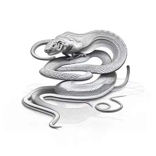 snake eating rat ignorant tattoo design idea