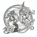 Sagittarius vs Capricorn symbol tattoo design idea