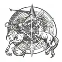 Sagittarius vs Capricorn symbol tattoo design idea