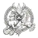 Sagittarius vs Capricorn symbol tattoo design idea