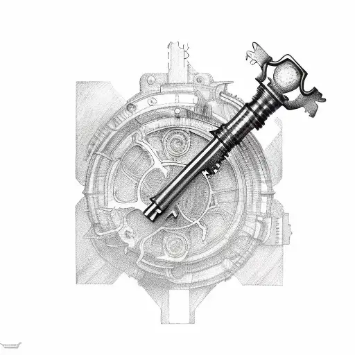 steampunk key drawing