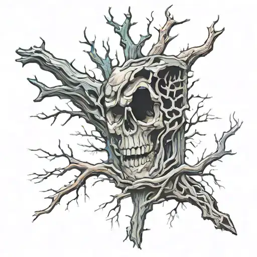 evil dead 2 tree tattoo design idea
