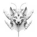 Anubis with scale with heart and Feder  tattoo design idea