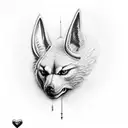 Anubis holding scale with heart and Feder  tattoo design idea