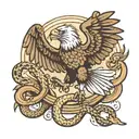 eagle and snake fight tattoo design idea