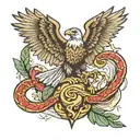 eagle and snake fight tattoo design idea
