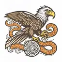 eagle and snake fight tattoo design idea