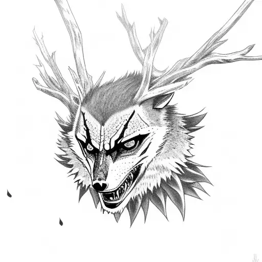 Itachi turned into a leshen with crows in the background  tattoo design idea