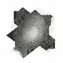 fingerprint with initials incorporated tattoo design idea