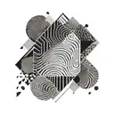 fingerprint with initials incorporated tattoo design idea