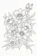  3 generation birth flowers tattoo design idea