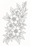  3 generation birth flowers tattoo design idea