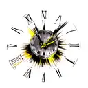 melting clock black ans  tattoo design idea