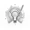 Bars, locker, head, free mind tattoo design idea