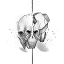 Bars, locker, head, free mind tattoo design idea